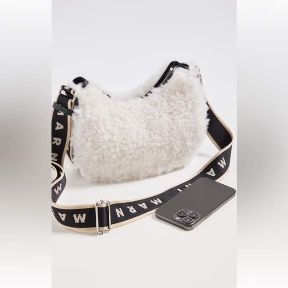 Marni off-white shearling bey shoulder crossbody bag - Picture 7 of 8